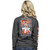 XXLarge Orange and Royal Blue Tailgates & Touchdowns Dark Heather Grey Long Sleeve Tee by Simply Southern
