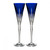 Lismore Diamond Cobalt Toasting Flute Pair by Waterford
