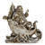 12.75-Inch Antique Silver Santa in Sleigh Figurine
