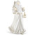 15-Inch White & Silver Resin LED Santa Holding Lantern Figurine