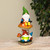 12-Inch Solar Lighted Resin Gnomes with Mushroom