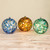 8-Inch Solar Lighted Hand-Blown Glass Sphere - Amber