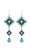 Turquoise La Dolce Vita Crystal Diagonal Earrings with Dangle