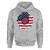 Heather Grey Usa Flower Hoodie Small