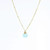 Gold Trinket Stone Necklace - Aqua Chalcedony