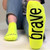 I am brave' Yellow Low-Cut Socks - Large