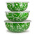 Set of 3 - New Green Swirl Mixing Bowls by Golden Rabbit