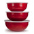 Set of 3 - Solid Red Mixing Bowls by Golden Rabbit