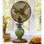 Table Top Fan/Lamp - Mosaic Glass Pineapple