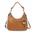 Brown Mini Yellow Butterfly Sweet Hobo Tote by Chala