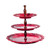 (C) Baroque Red 3-Tiered Cake Plates 13"H - Intrada Italy