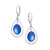 Frosted Blue Oval with Loop Earrings by LeightWorks Wearable Fine Art