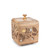Mango Wood with Laser and Metal Inlay Leaf Design Small Canister - GG Collection