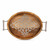 Wood and Metal Inlay Med Oval Tray - GG Collection