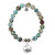 Turquoise Jasper Stone Bracelet with Paw Print Sterling Silver Charmby T. Jazelle