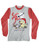 XLarge Heather Grey and Red Santa Paws Long Sleeve Tee by Puppie Love