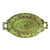 (H) Baroque Green Oval Tray with 2 Handles 21.5"L x 12"W - Intrada Italy