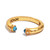 Julie Vos Savannah Cuff - Gold Iridescent Azure Blue with Pearl Accents