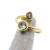 Studio Collection Ring - Clear adjustable double Cubic Zirconia - gold plated (Gold) by Splendid Iris