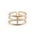 Ring - Pave cross with 3 rows adjustable (Gold) by Splendid Iris