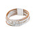 Bracelet Beige, Silver & Rose Gold Multistrand Bracelet Leather Metal & Glass Beads by Caracol