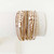 Bracelet Nude, Silver & Rose Gold Multistrand Bracelet Leather Metal & Glass Beads by Caracol