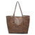 Iris Soft Vegan Leather Tote With Snap Closure And Inner Crossbody In Coffee by Jen & Co.