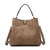 Tati Monogrammable Satchel With Zip And Inner Slip Pockets In Taupe by Jen & Co.