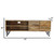 Industrial Style Mango Wood and Metal TV Stand With Storage Cabinet, Brown