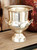 Brass Wine Bucket With Two Side Handles In Traditional Style, Silver