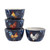 4-Pc Set Indigo Rooster 5.25" x 3" Bowl by Certified International