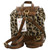 Kourtney Two Tone Backpack With Multi Color Tassels In Cheetah-Khaki/Brown by Jen & Co.