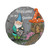 10-Inch Diameter Cement Gnome Stepping Stone - "Welcome To My Garden" by Garden Meadows