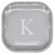 Pearled Square Platter - Engraved "K" by Mariposa