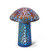 15.75-Inch Solar Lighted Blue LED Metal Mushroom with Colorful Accents - Battery Operated by Garden Meadow
