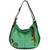 Bird Charming Hobo Crossbody with Keychain - Teal