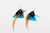 Turquoise & Brown Feather Earrings