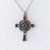 Multi-Color Medium Ornate Cross Necklace 8760 - Firefly Jewelry