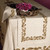 Linen Table Cloth with Scroll Design 54in x 54in - GG Collection*