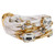 White Gold Tubes Large Crystals Bracelet by Gillian Julius