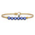 Petite Lapis Blue Pearl Brass Tone Bangle Bracelet by Luca and Danni