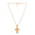Jay Strongwater Gilded Floral Cross Pendant