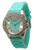 Turquoise Silver Face Full Band Jelly Watch