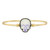 Petite Opalescent White Sugar Skull Brass Tone Bangle Bracelet by Luca and Danni