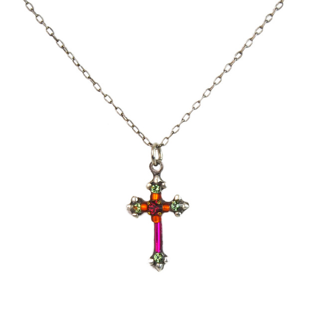 Firefly Jewelry Multi-Color Inlay Cross Necklace 8565 - Firefly Jewelry ...