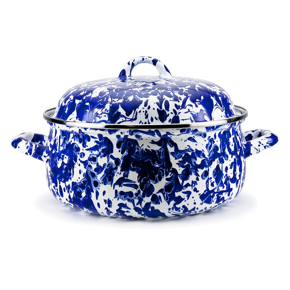 Golden Rabbit Cobalt Swirl Dutch Oven by Golden RabbitThe Lamp Stand