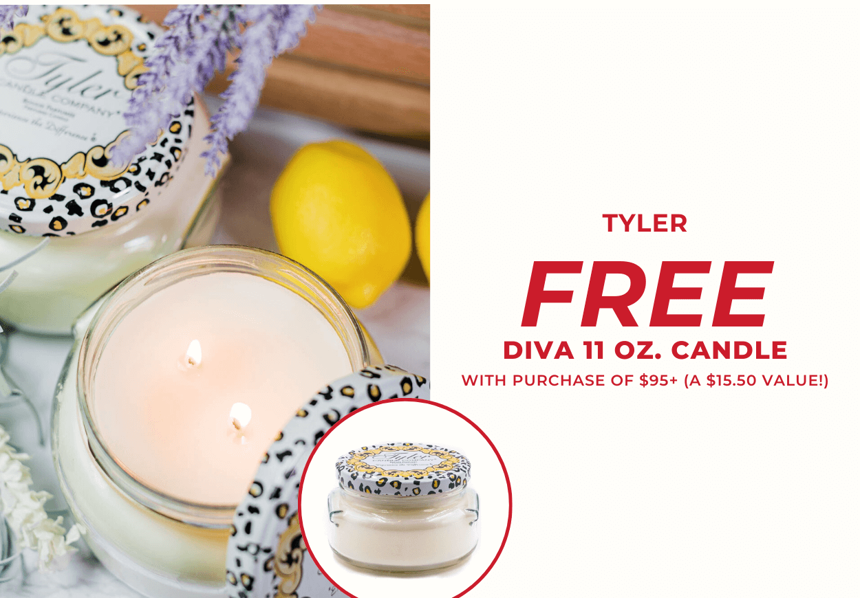 Tyler - FREE 11 oz. Diva Candle with Purchase of $95+