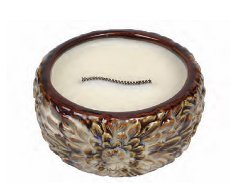 RibbonWick Cashmere Oak Garden Mum Round RibbonWick CandleThe Lamp Stand