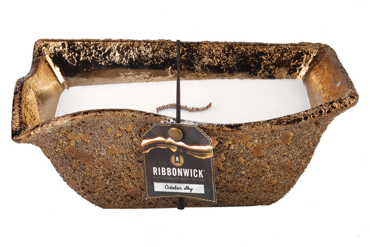 RibbonWick *October Sky Large Copper RibbonWick CandleThe Lamp Stand