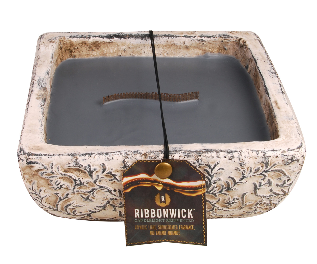 RibbonWick Tahitian Tea Large Square RibbonWick CandleThe Lamp Stand